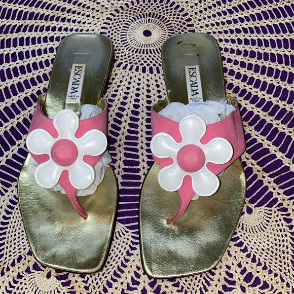 Vintage Escada Sandals 🌸 Flower Power - Picture 1 of 10